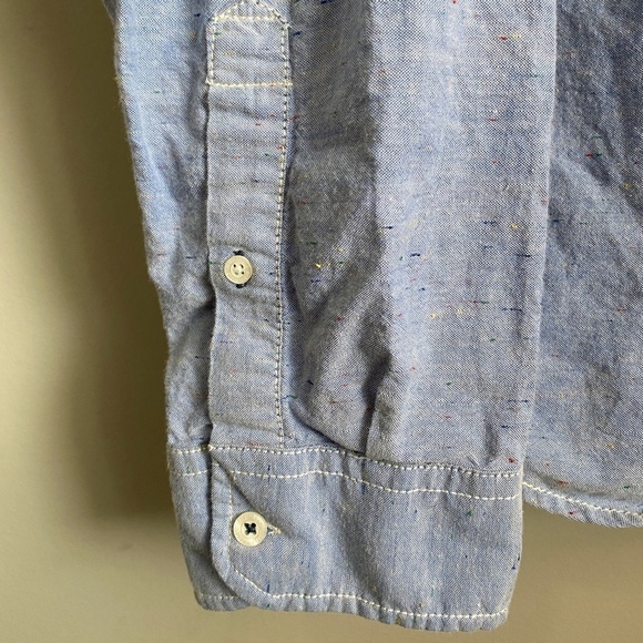 Aeropostale Men's Blue Rainbow Specked Long Sleeve Button Down Shirt Size Large‎ - Picture 4 of 13